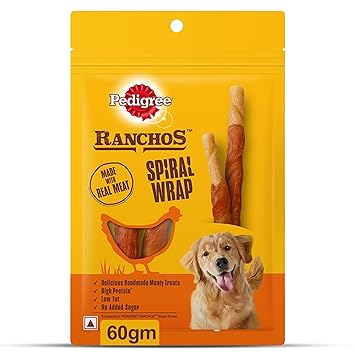 PEDIGREE RANCHOS Spiral Wrap Dog Treat, 60g
