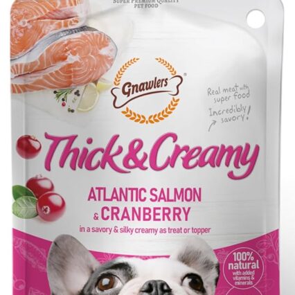 Gnawlers Thick & Creamy Dog Treat - Atlantic Salmon & Cranberry Flavor, 100g