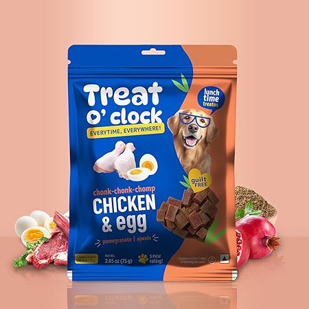 Natural Remedies Treat O'clock Chicken and Egg Treats- 75 gm (Pack of 6)
