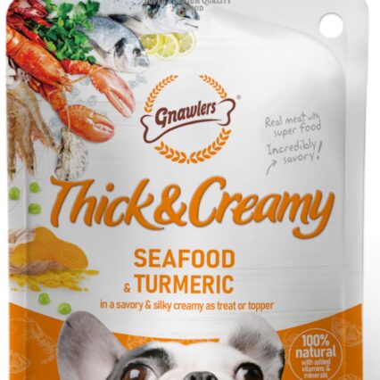 Gnawlers Thick & Creamy Dog Treat - Seafood & Turmeric Flavor, 100g