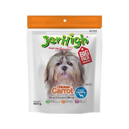 JerHigh Carrot Flavour High Protein Treats for Dogs Big Pack, 400g