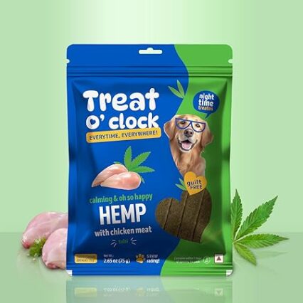 Natural Remedies Treat O'clock Hemp with Chicken Meat Treats- 75 gm (Pack of6)