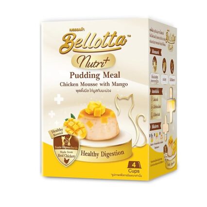 Bellotta Nutri+ Cat Pudding Meal, Chicken Mousse with Mango, Healthy Digestion Formula, 100g (Pack of 1)