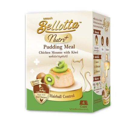 Bellotta Nutri+ Cat Pudding Meal, Chicken Mousse with Kiwi, Hairball Control, 100g (Pack of 1)