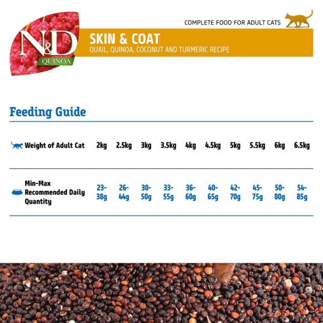 N&D Quinoa Skin & Coat Quail Adult Dry Food for Cats - Image 5