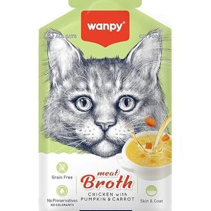 Wampy Meat Broath Chicken with Pumpkin & Carrot Flavor for Cats, 50g