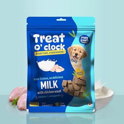 Natural Remedies Treat O'clock Milk with Chicken Meat Treats- 75 gm (Pack of 6)