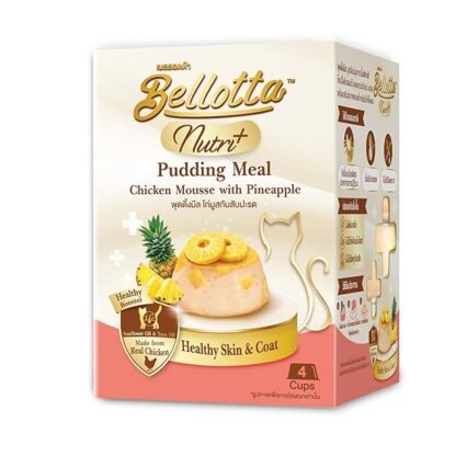 Bellotta Nutri+ Cat Pudding Meal, Chicken Mousse with Pineapple, Healthy Skin & Coat, 100g (Pack of 1)