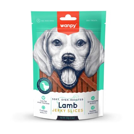 Wanpy Natural Dog Treat | Lamb Jerky Slices 100Gm (Pack of 1)