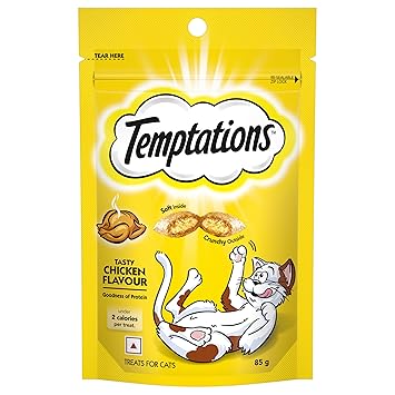 Temptations Crunchy Cat Treats, Tasty Chicken Flavour, 85 g