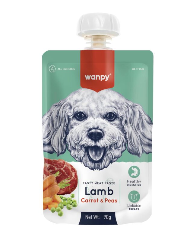 Wampy Meat Paste for Dogs Lamb, Carrot & Peas Flavour, 90g - All lifestages - Image 2