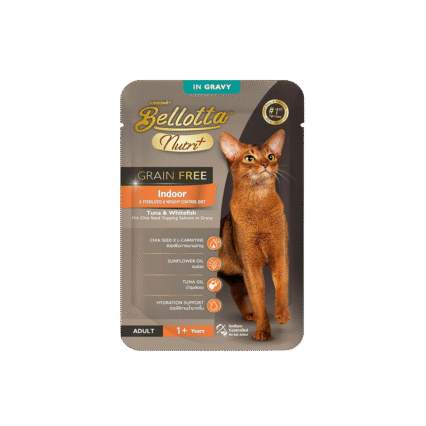 Bellotta Nutriplus Grain Free Pouch - Indoor for Cats, 65g (Pack of 12)
