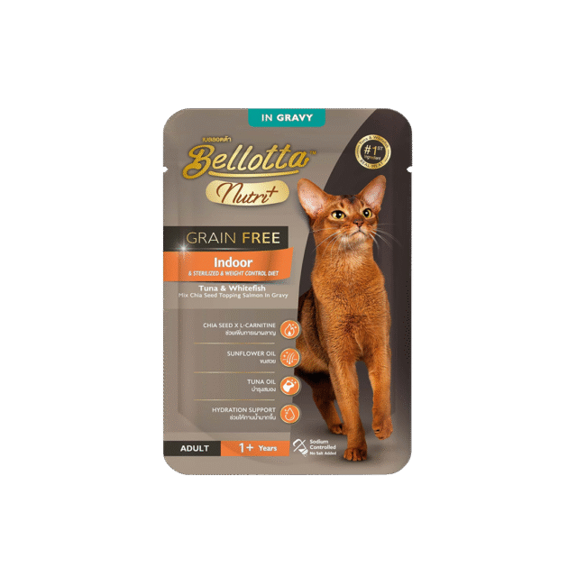 Bellotta Nutriplus Grain Free Pouch - Indoor for Cats, 65g (Pack of 12)