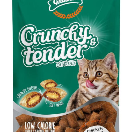 Gnawlers Crunchy & Tender Cat Treats Chicken & Milk Flavor, 65 g