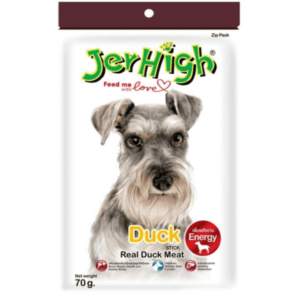 JerHigh Duck Strip Chicken Meat Snacks Dog Treat, 70g (Pack of 12)