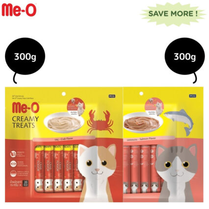 Me-O Creamy Salmon and Crab Cat Treat Combo 2x300g (40Pc)