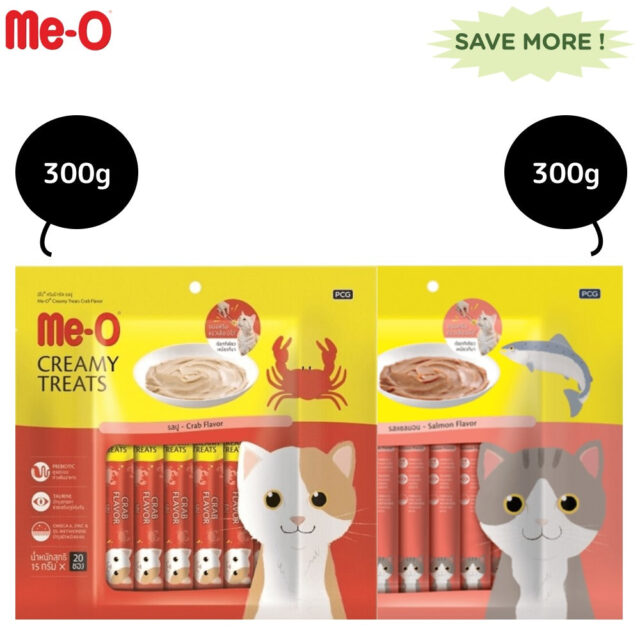 Me-O Creamy Salmon and Crab Cat Treat Combo 2x300g (40Pc)