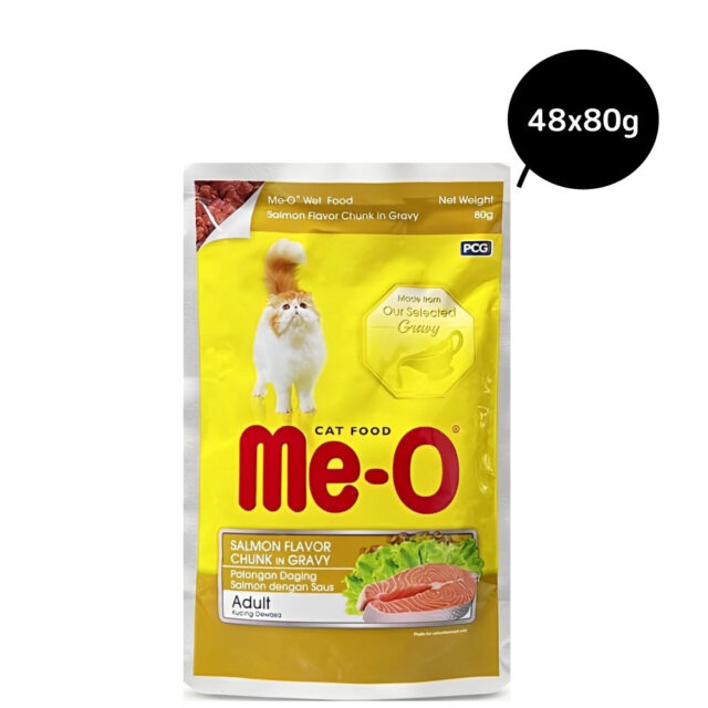 Me-O Salmon Flavor Chunk in Gravy Adult Cat Wet Food, 80g