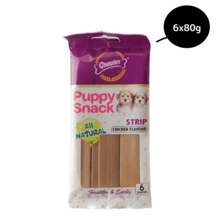 Gnawlers Puppy Snack Strip Chicken Flavoured Dog Treats, 80g (Pack of 3)