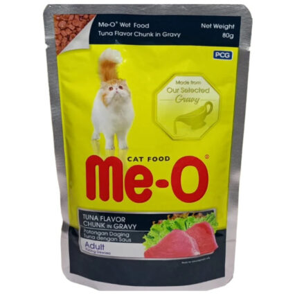 Me-O Tuna Flavor Chunk in Gravy Adult Cat Wet Food, 80g