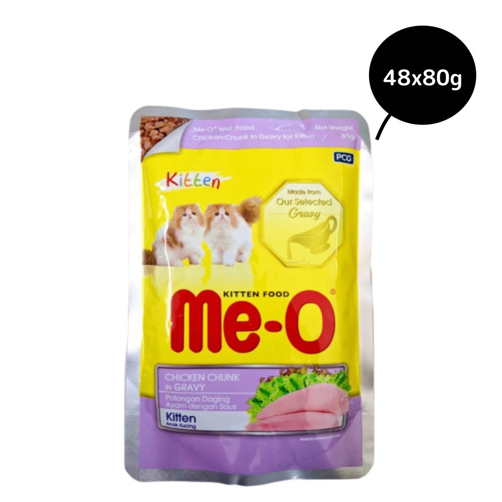 Me-O Chicken Chunks in Gravy kitten Wet Food, 80g