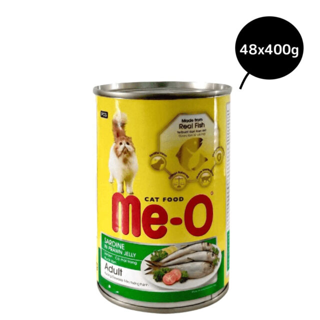 Me-O Sardine in Prawn Jelly Canned Adult Cat Wet Food, 400g