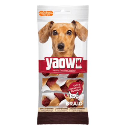 Gnawlers Yaowo Braid Chicken and Liver 60g (Pack of 3) Dog Treats