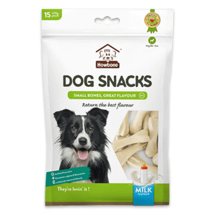 HowBone Milk Flavoured 15 in 1 Dog Treats, 270g