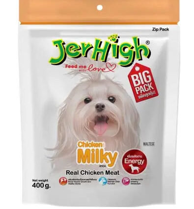 JerHigh Milky Flavour High Protein Treats for Dogs Big Pack, 400g