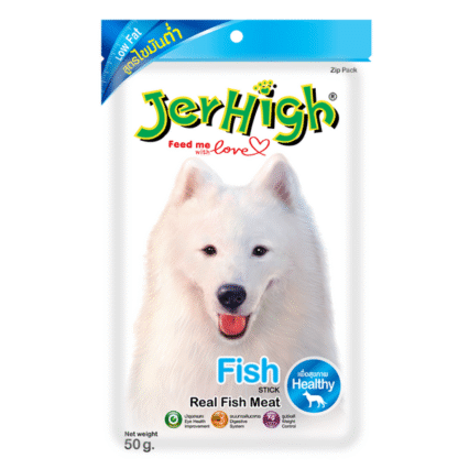 JerHigh Fish Stick Chicken Meat Snacks for Dog- All Life Stages, 50g (Pack of 12)