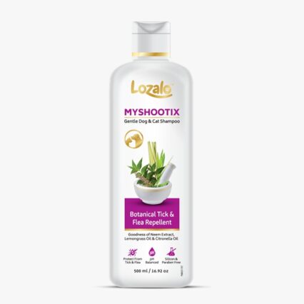 Lozalo Anti-Tick & Flea Shampoo, 500 ml for Dogs & Cats