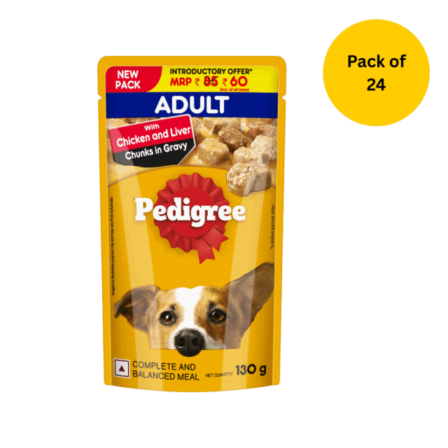 PEDIGREE Chicken & Liver Chunks in Gravy for Adult Dogs Wet Food 130 gm - Image 6