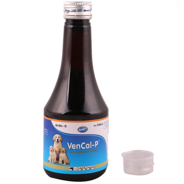 Venkys Vencal P Syrup Calcium Supplement for Dogs and Cats, 200ml (Pack of 2)