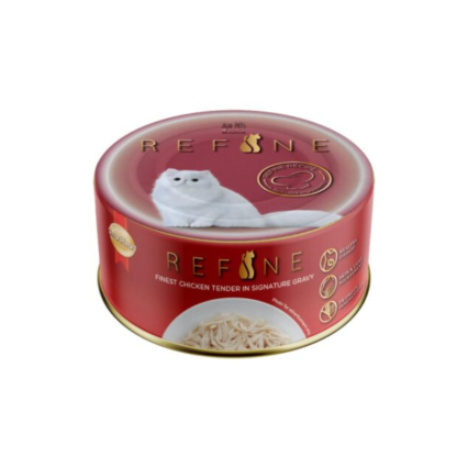 Smart Heart Refine Finest Chicken Tender in Signature Gravy Adult Cat Food Tin 80g (Pack of 12)