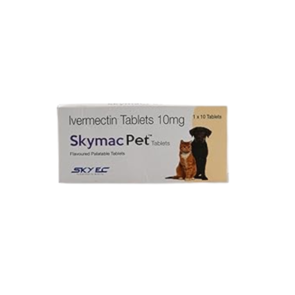 Sky Mac Pet Tablet | Support for Dogs with Itching, Worm, Flea & Tick Issues, 10 Tablets