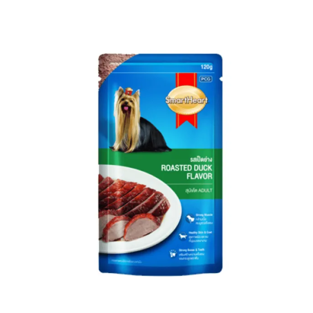 Smart Heart Roasted Duck in Gravy Pouch Wet Food for Puppy and Dogs 80g (Pack of 24)