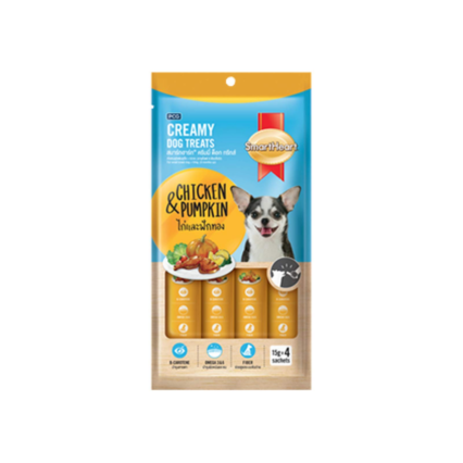 Smart Heart Creamy Dog Treats (Chicken and Pumpkin), 60g Pack of 12