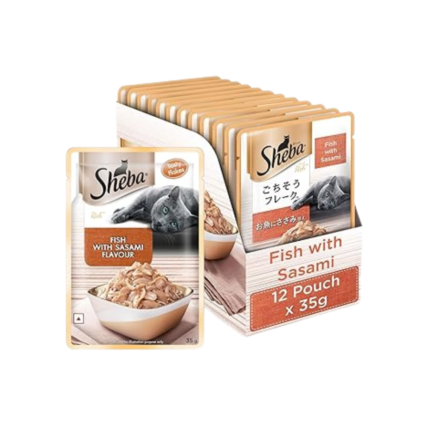 Sheba Rich Premium Adult (1+ Years) Wet Cat Food, Fish with Sasami Flavour, 35 g Pouch