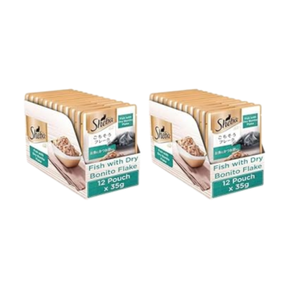 Sheba Rich Premium Adult (1+ Years) Wet Cat Food, Fish with Dry Bonito Flavour, 35 g Pouch