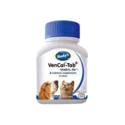 Venkys Vencal Tab Plus Calcium Supplements for Dogs and Cats, 30 Tab (Pack of 2)