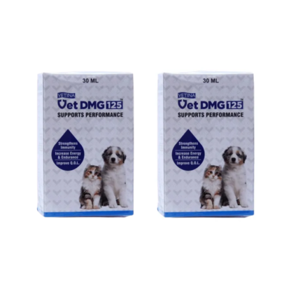 Vetina Vet DMG 125 Liquid Supports Performance For Dogs & Cats, 15ml (Pack of 2)