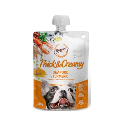 Gnawlers Thick & Creamy Dog Treat - Seafood & Turmeric Flavor, 100g