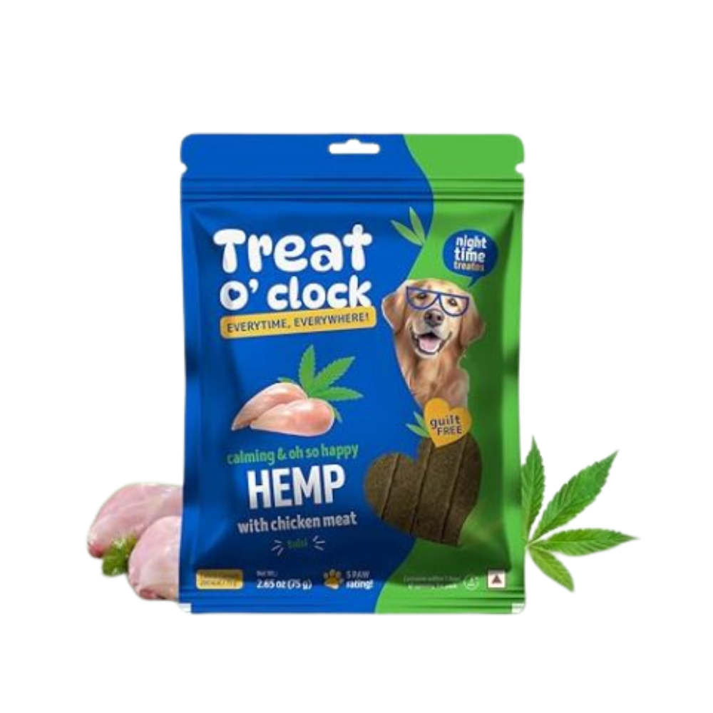 Natural Remedies Treat O'clock Hemp with Chicken Meat Treats- 75 gm (Pack of4)