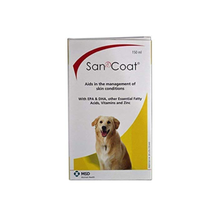 MSD San Coat for Dogs - A Concentrated Fatty Acids Supplement, 150 ml