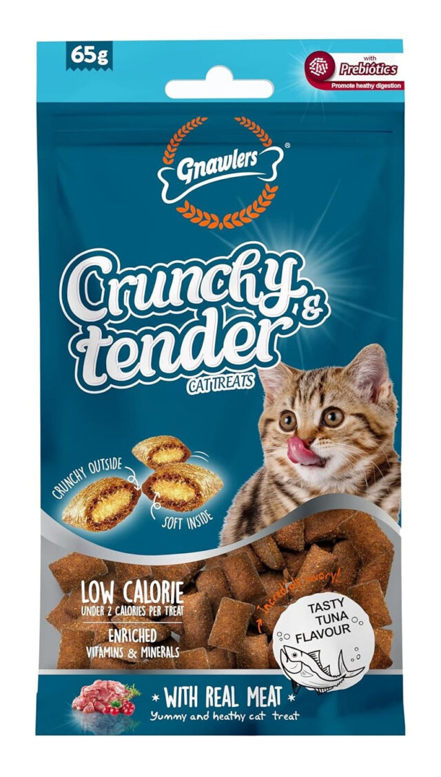 Gnawlers Crunchy & Tender Cat Treats Tuna Flavor, 65 g