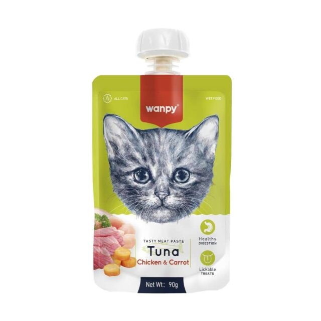 Wampy Meat Paste Tuna Chicken & Carrot Cat Wet Food, 90g