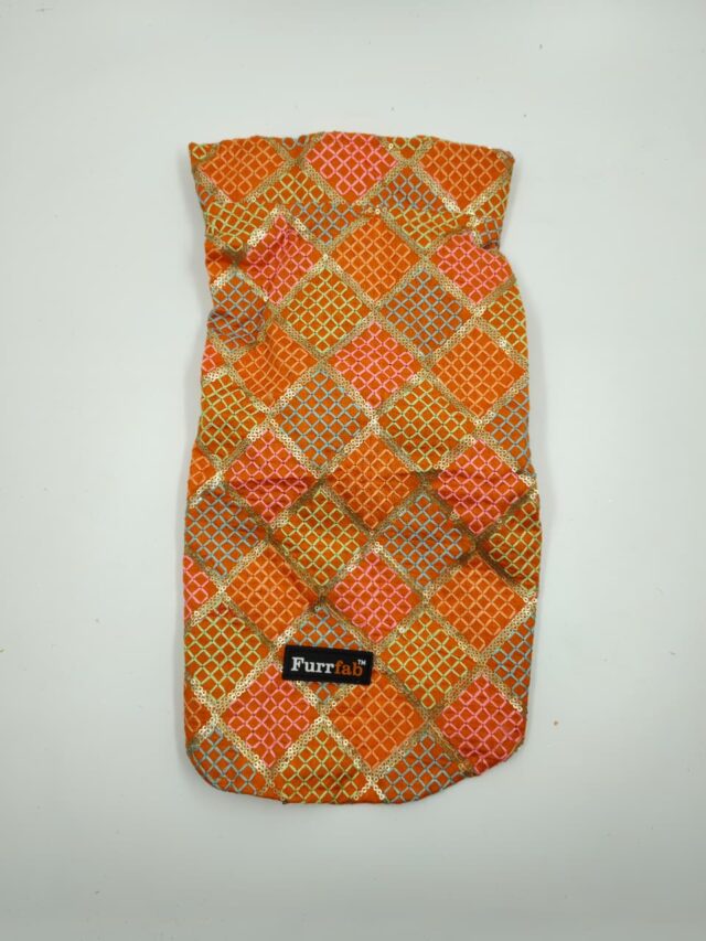 Furrfab Festive Wear Orange Color Dog Sherwani - Image 2