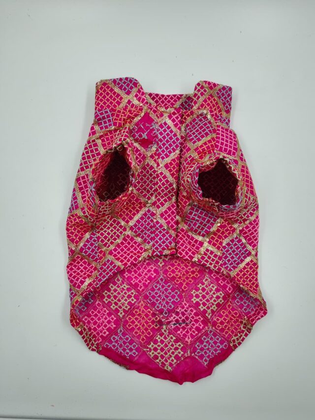 Furrfab Festive Wear Pink Color Dog Sherwani - Image 3
