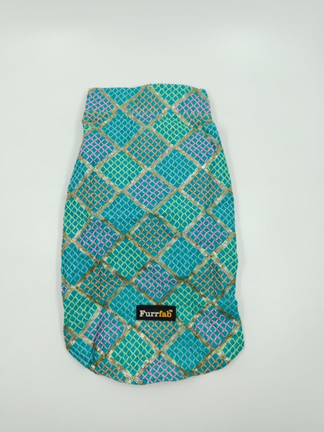 Furrfab Festive Wear Sky Blue Color Dog Sherwani - Image 2
