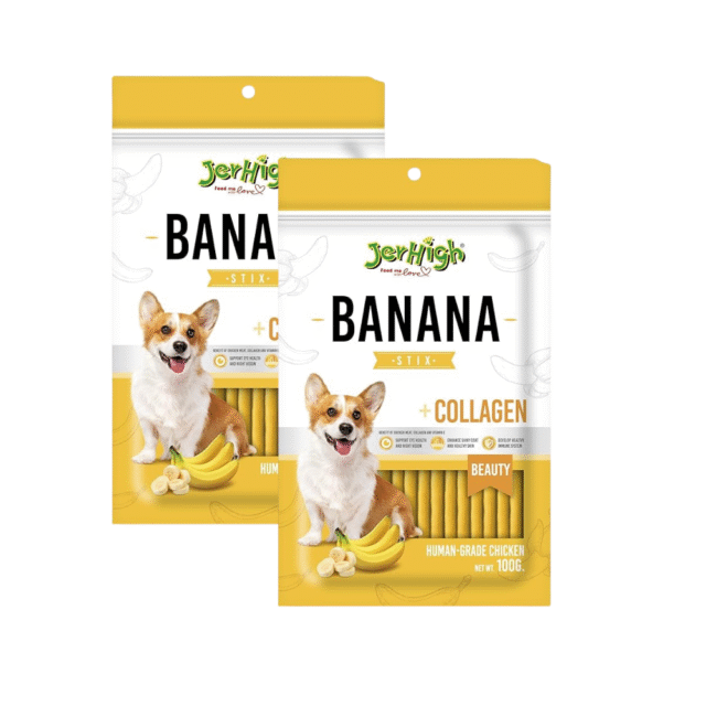 JerHigh Banana Stix Fully Digestible High Protein Treats for Dogs, 100gm - Image 2